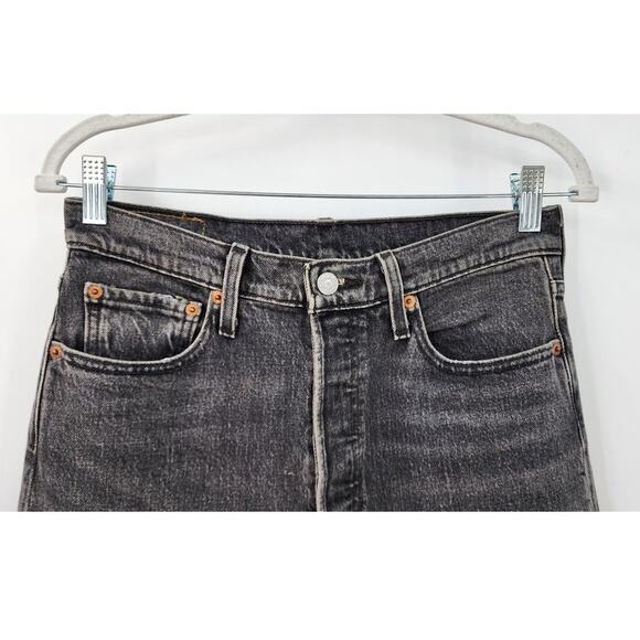 Women's Black Wash Levi's 501 S Skinny Fit Classic Black Jeans Timeless Size 28 - Picture 3 of 11